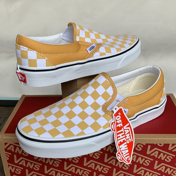 VANS CLASSIC SLIP ON CHECKERBOARD OCHRE/Trwht WMNS - Picture 6 of 12